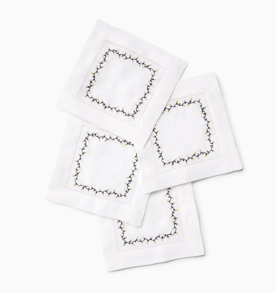 S/4 Luci Gold & Silver Cocktail Napkins