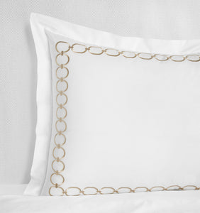 Sferra Catena King Sham, White/Sand