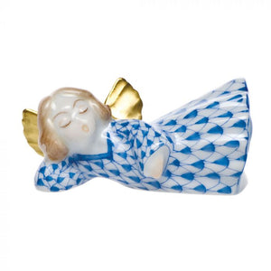 Herend Sleeping Angel, Blue