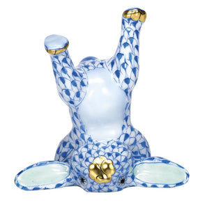 Herend Handstand Bunny, Blue