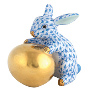Herend Bunny with Egg Blue
