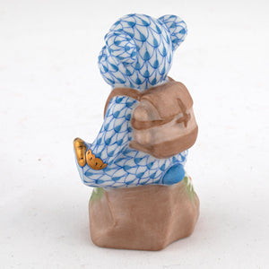 Herend Hiking Bear, Blue