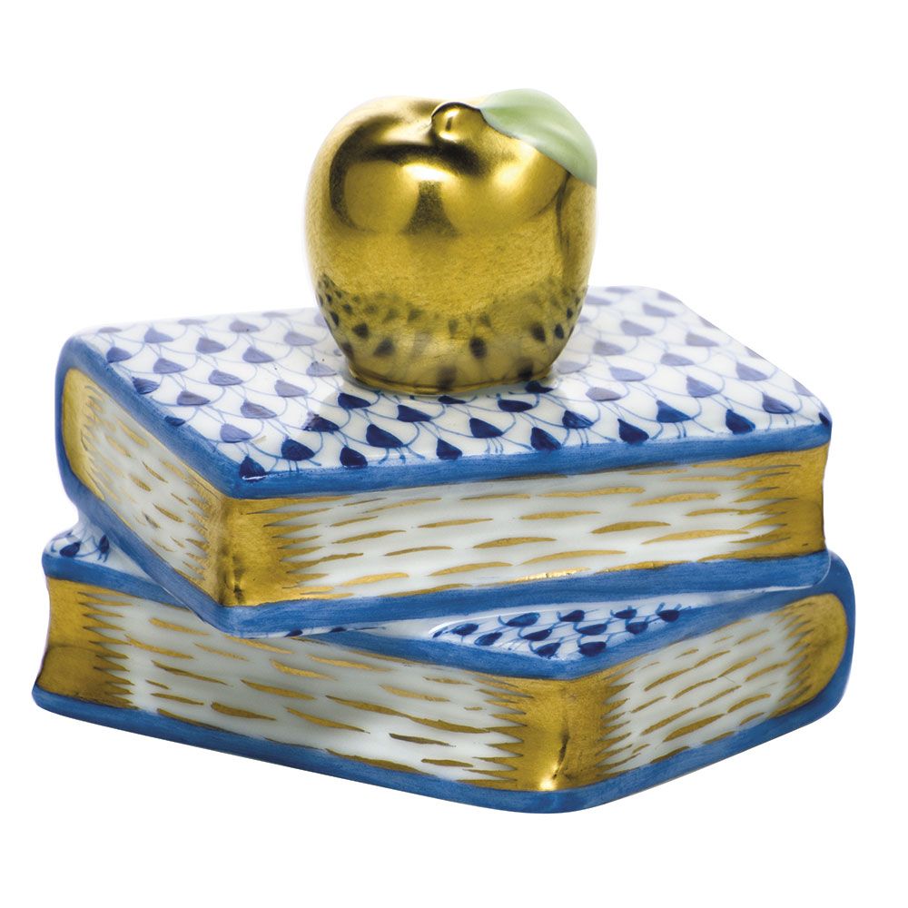 Herend Apple on Books, Sapphire