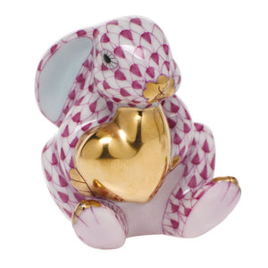 Herend Bunny with Heart Raspberry
