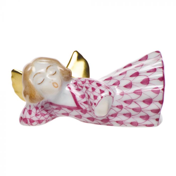 Herend Sleeping Angel, Raspberry