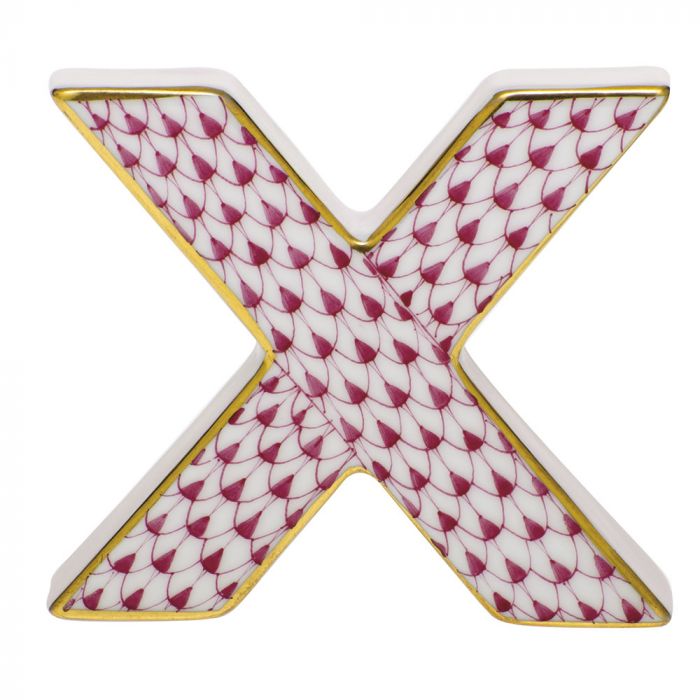 Herend Letter X, Raspberry