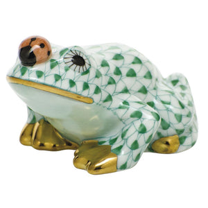 Herend Frog with Ladybug, Green