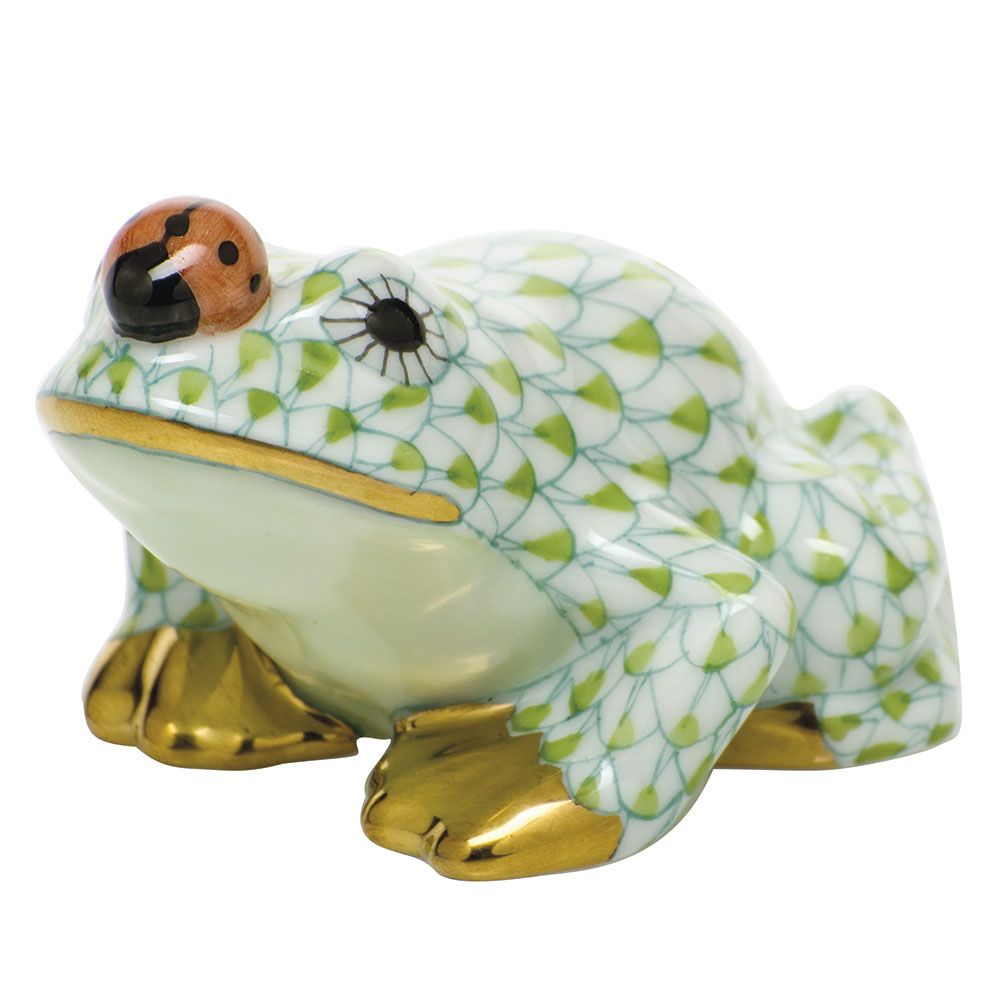 Herend Frog with Ladybug, Key Lime