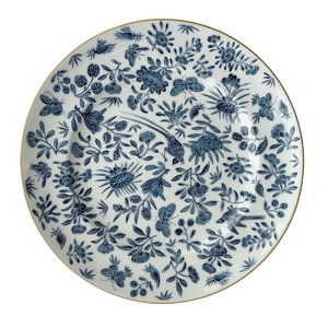 Mottahedeh Sacred Bird & Butterfly Blue Dinner Plate