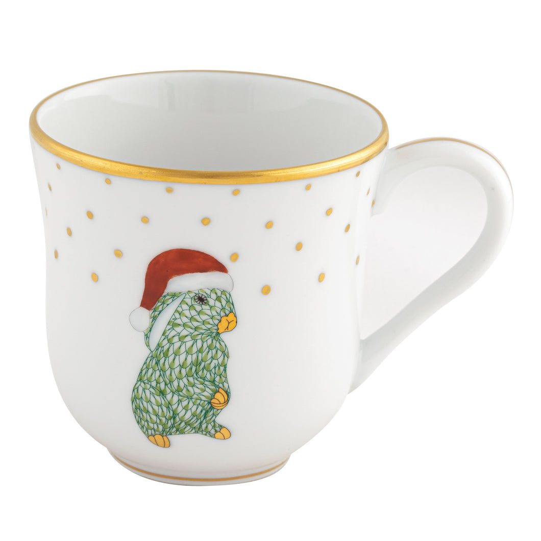 Herend Christmas Tree Mug, Santa Bunny