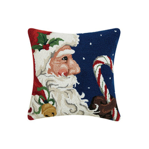 Santa w/ Candy Cane 19" Square Pillow