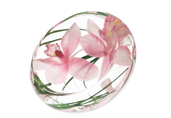 Pink Cymbidium Flower Bowl, Small