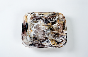 Square Large Tray- Mocha Swirl