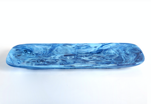 Classic Rectangle Platter- Denim Swirl