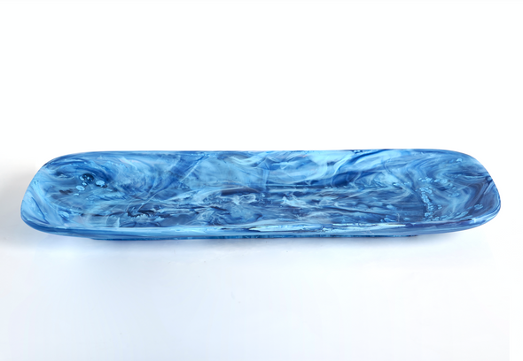 Classic Rectangle Platter- Denim Swirl