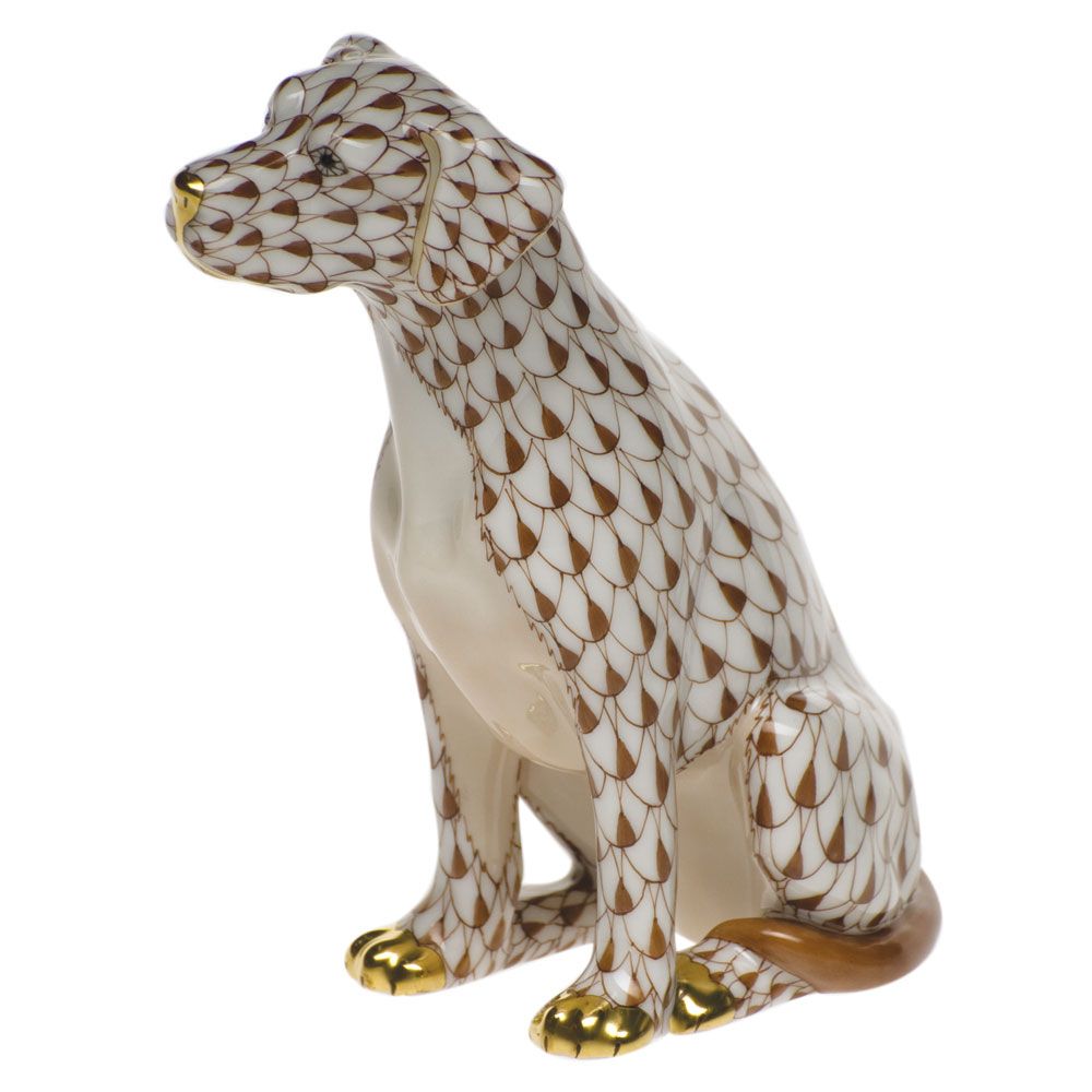Herend Seated Dog, Chocolate