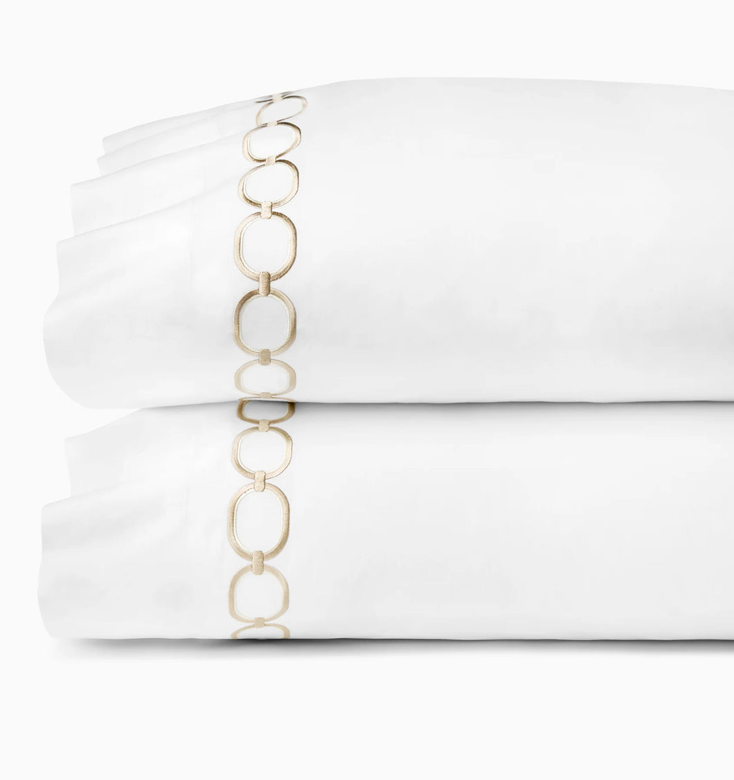 Sferra Catena Standard Pillowcase Pair, Sand