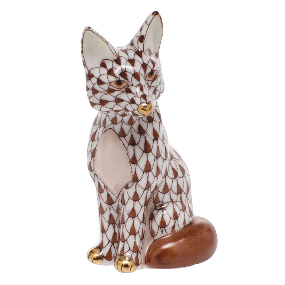 Herend Sitting Fox, Chocolate