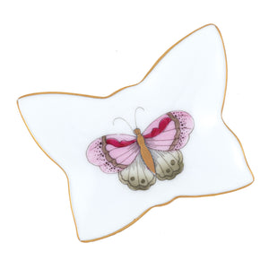 Herend Small Butterfly Tray Multi with Pink