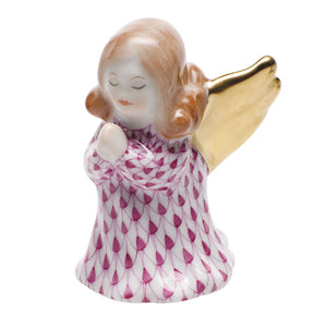 Herend Small Praying Angel, Raspberry
