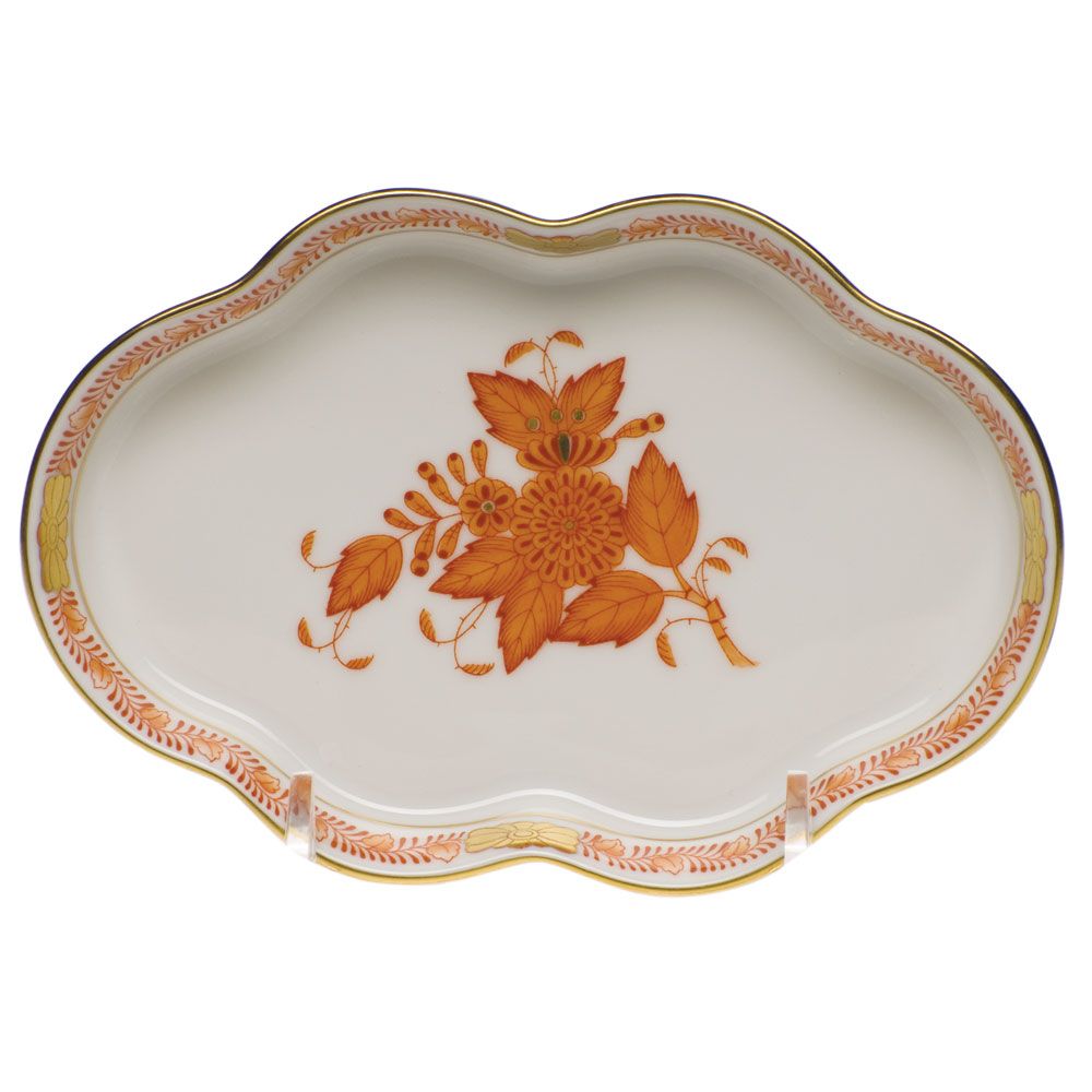 Herend Small Scalloped Tray, Rust