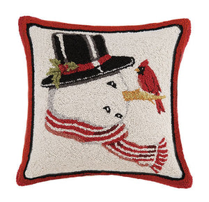 Snowman w/Cardinal 18" Square Pillow