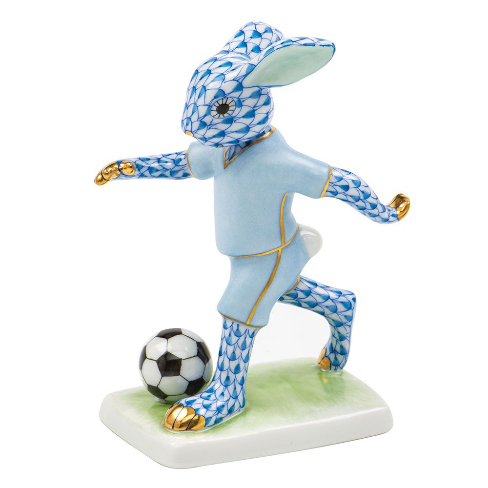 Herend Soccer Bunny, Blue