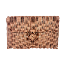 Load image into Gallery viewer, Clutch, Copper with Fog Blue &amp; Cinnamon Strap

