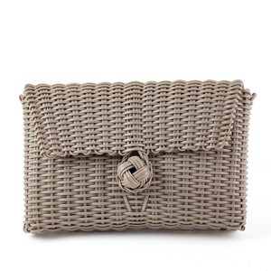 Clutch, Solid in Putty with strap