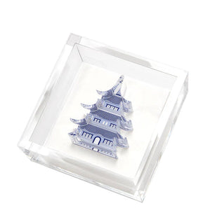 Cocktail Napkin Holder- Pagoda Blue