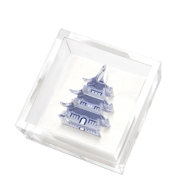 Cocktail Napkin Holder- Pagoda Blue