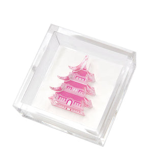 Cocktail Napkin Holder- Pagoda Pink