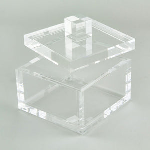 Lucite Clear Box with Clear Knob Lid