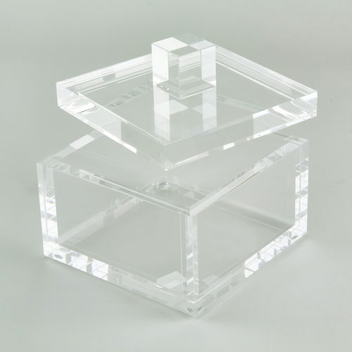 Lucite Clear Box with Clear Knob Lid