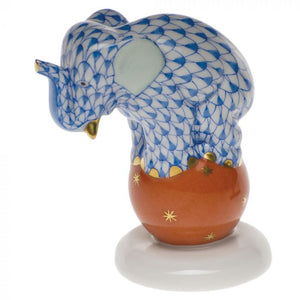 Herend Dancing Elephant, Blue