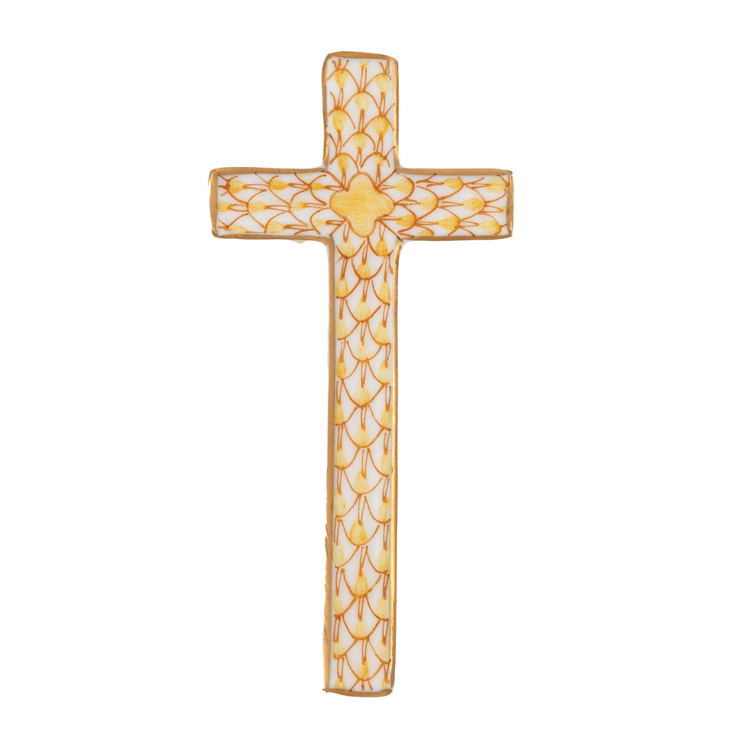 Herend Miniature Cross, Butterscotch