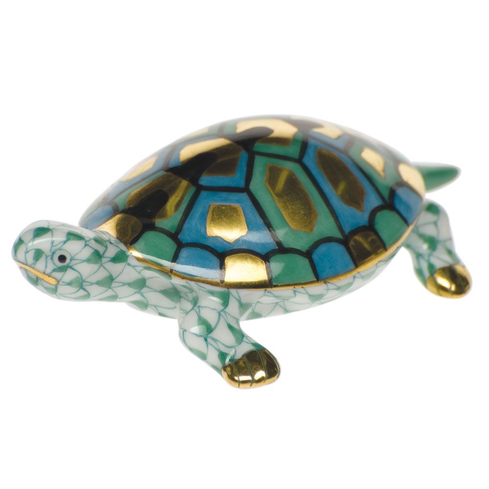 Herend Baby Turtle, Green