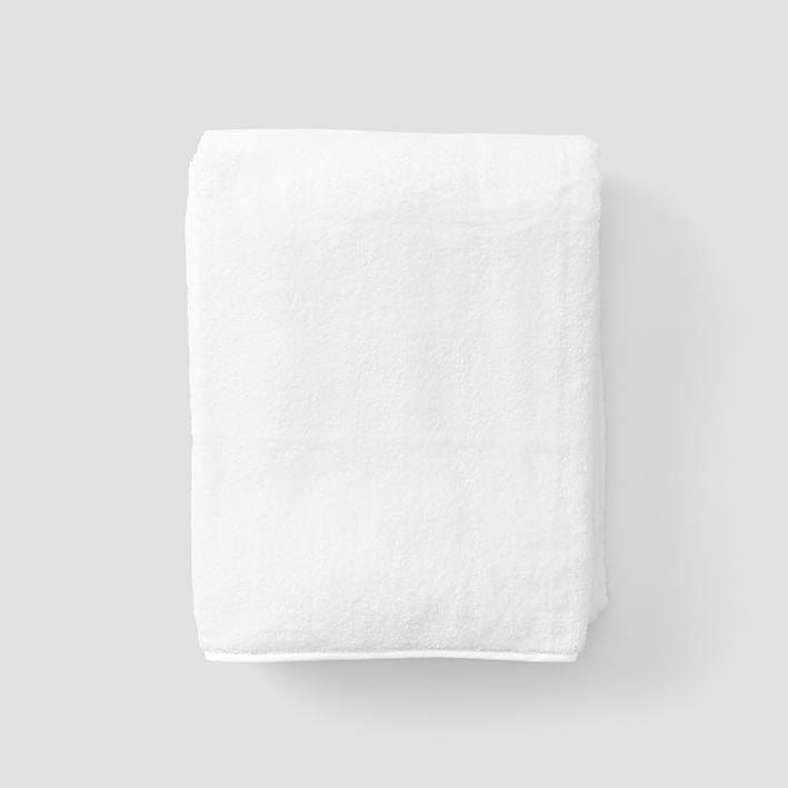 Weezie Signature Bath Towel, White on White