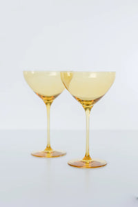 Estelle Martini Glass Set of 2, Yellow