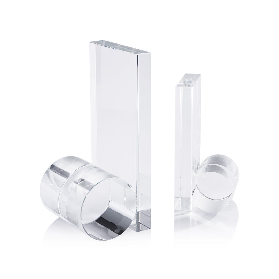 Rolled Crystal Bookend Set