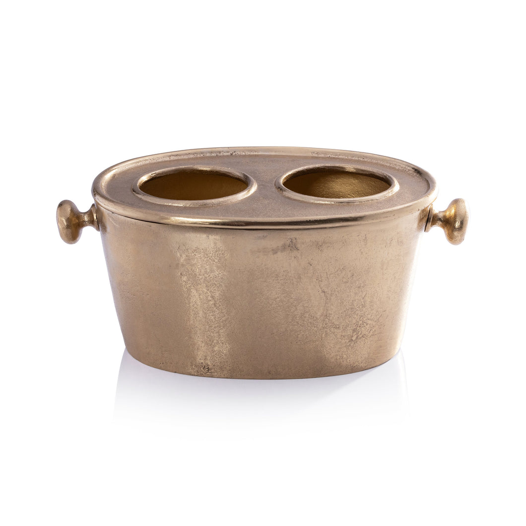 Two Bottle Wine Holder, Gold