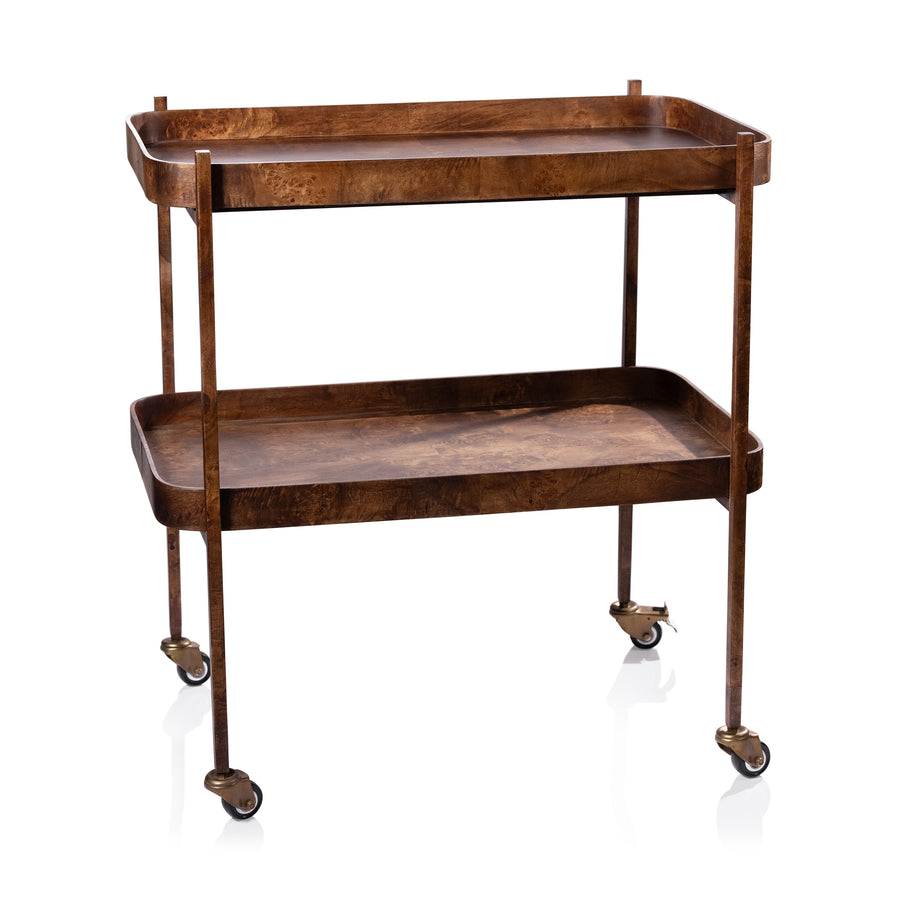 Beneteau Bar Cart, Burl Veneer
