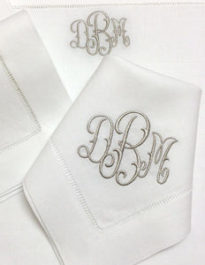 Penney-Miller Monogrammed Classic White Hemstitch Dinner Napkin ...