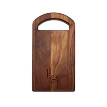 Load image into Gallery viewer, Personalized Bristol Walnut Serving Board with Oval Handle

