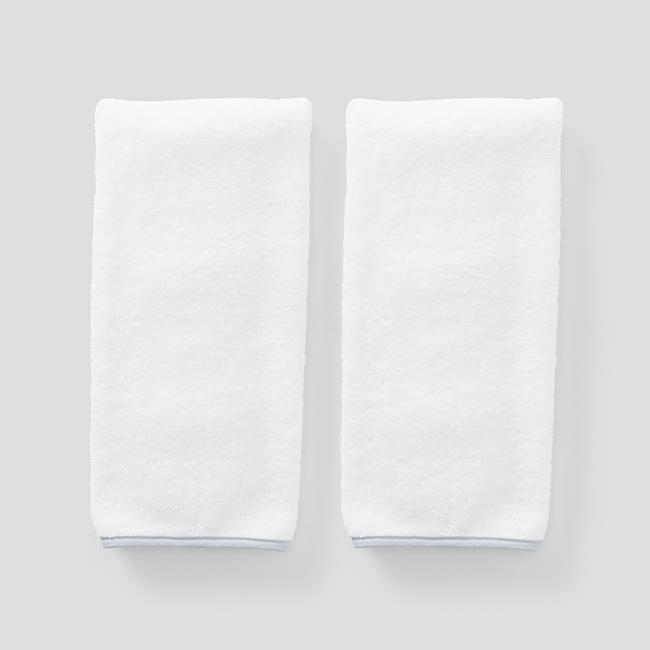 Weezie Signature Hand Towel, Grey on White