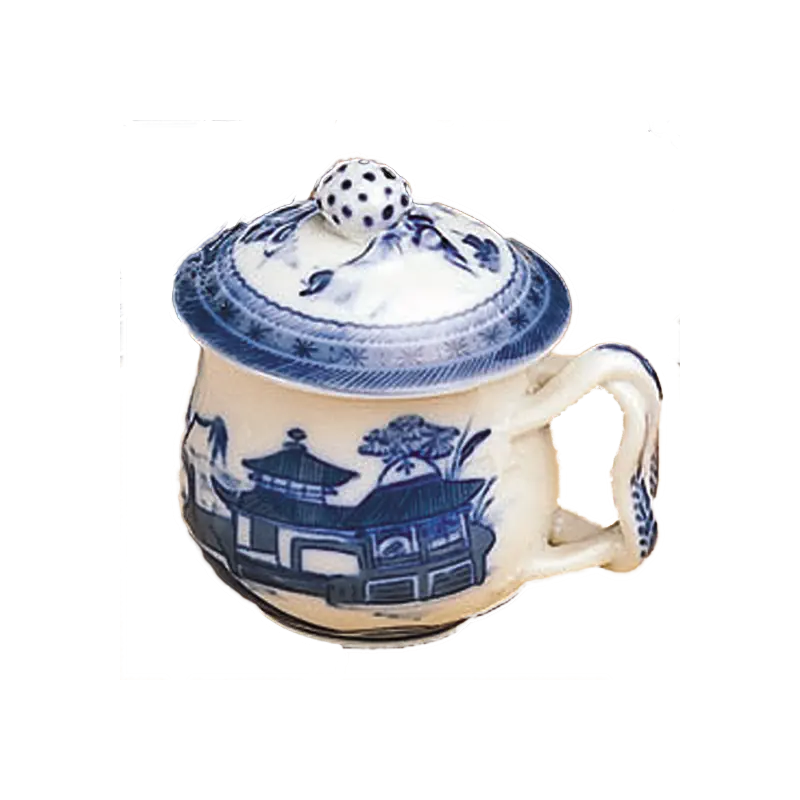 Mottahedeh Blue Canton Pot De Creme & Lid