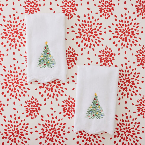 Weezie Holiday Tree Scallop Powder Bath Towel