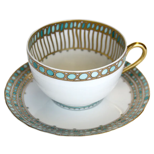 Mottahedeh Syracuse Turquoise Tea Cup & Saucer