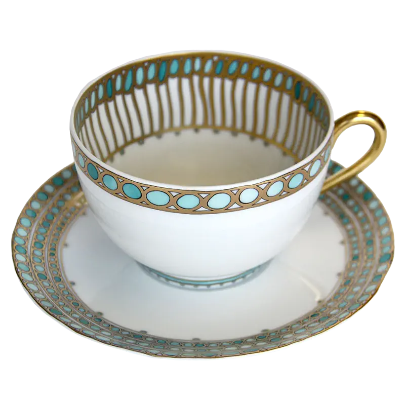 Mottahedeh Syracuse Turquoise Tea Cup & Saucer