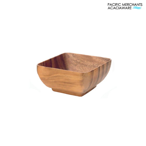 Acacia Square Bowl w/Pedestal Base